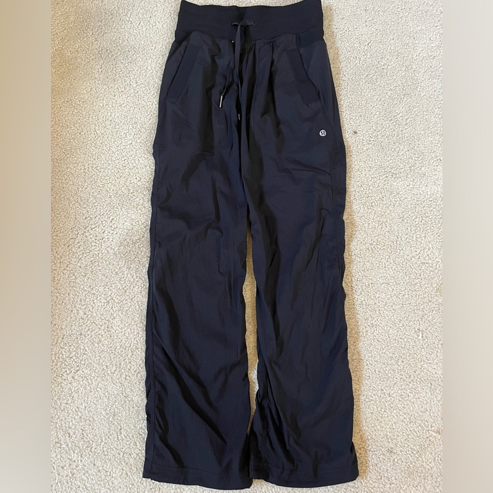 Women’s Lululemon black dance studio pants. Size 0.